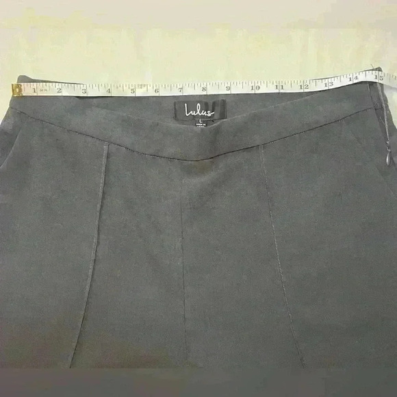 Women’s Lulus Slim Ankle Pant Grey Pleated Side Zip Size Large NWT - Picture 9 of 11